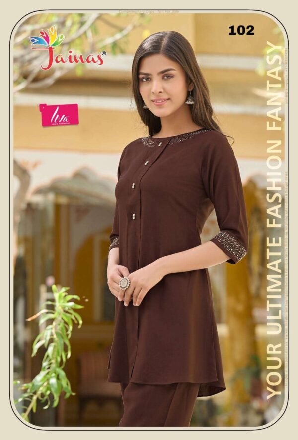 JAINAS CATALOGUE PARIS SERIES 101 TO 108 TOP BOTTOM COORD SET - Image 2