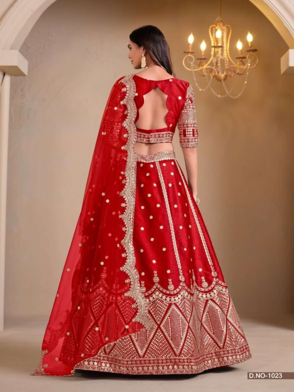 DESIGNER ART SILK BRIDAL LEHENGA - Image 6